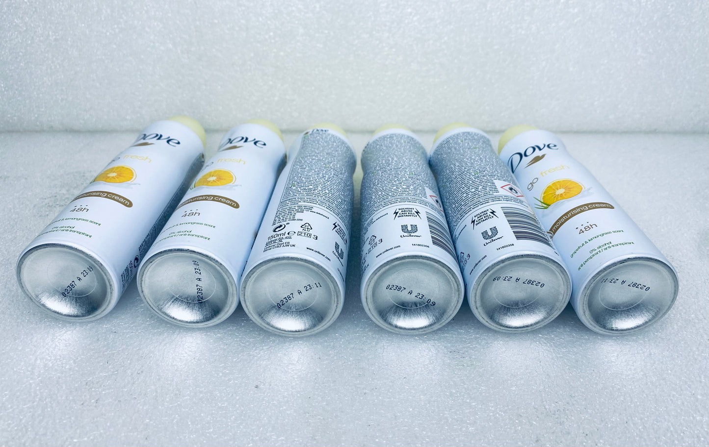 Lot Of 6 - New Dove Go Fresh Anti-Perspirant Spray, Grapefruit & Lemongrass Scent