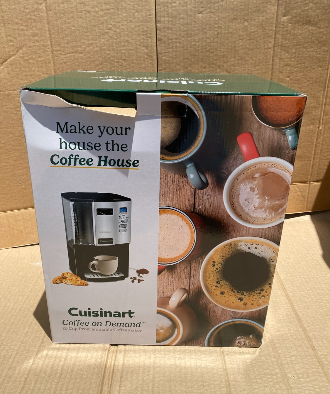 New Coffee On Demand 12 Cup Programmable Coffee Maker, Black/Silver
