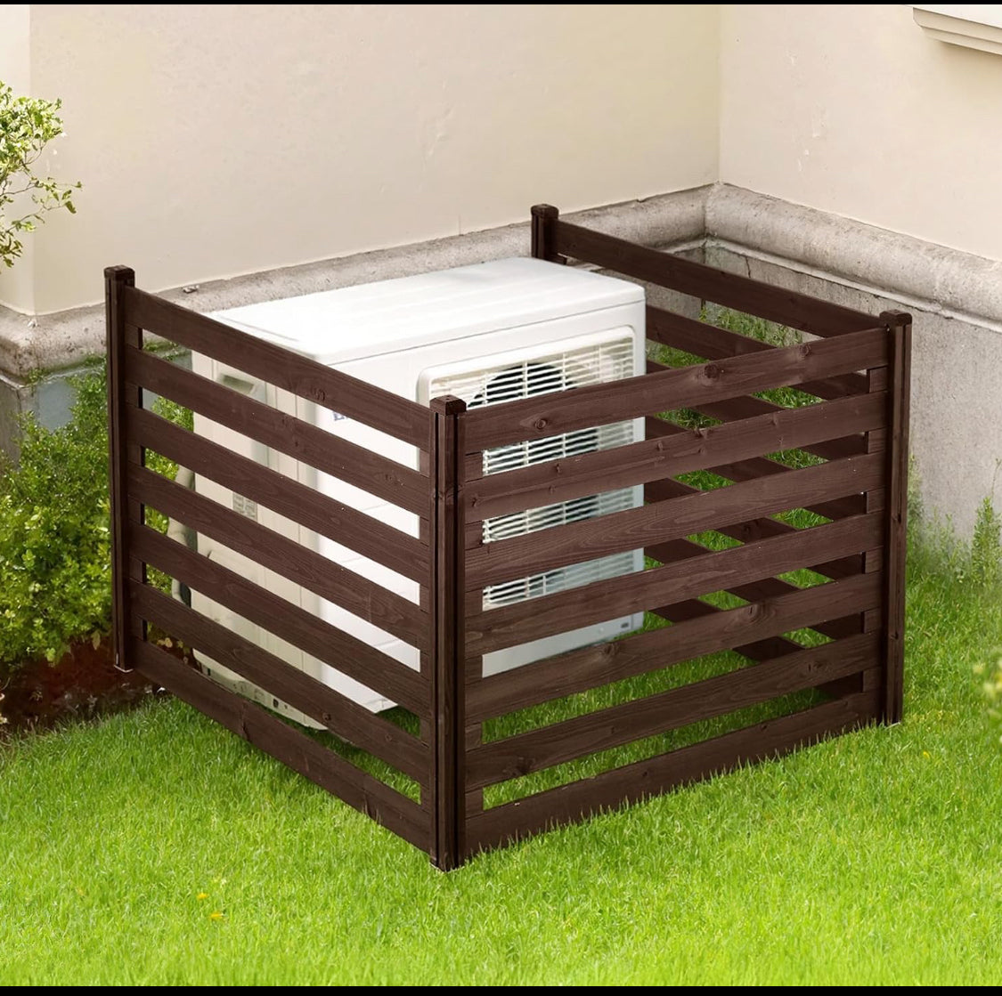 New Other VEVOR 48” x 37” 3 Panel Outdoor Wooden Privacy Fence With Metal Stakes