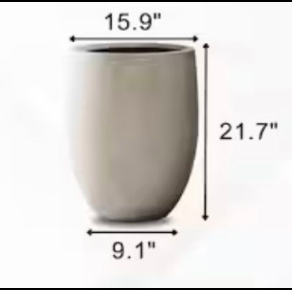 New Kante 21.7” Weathered Concrete Tall Modern Round Large Planter W/ Rubber Plug