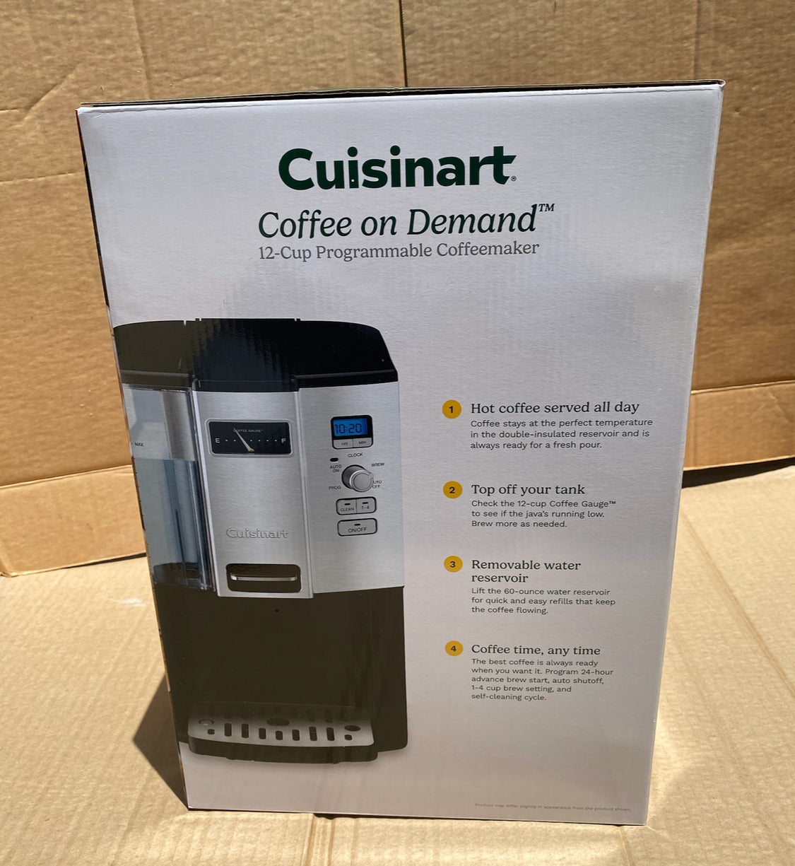 New Coffee On Demand 12 Cup Programmable Coffee Maker, Black/Silver