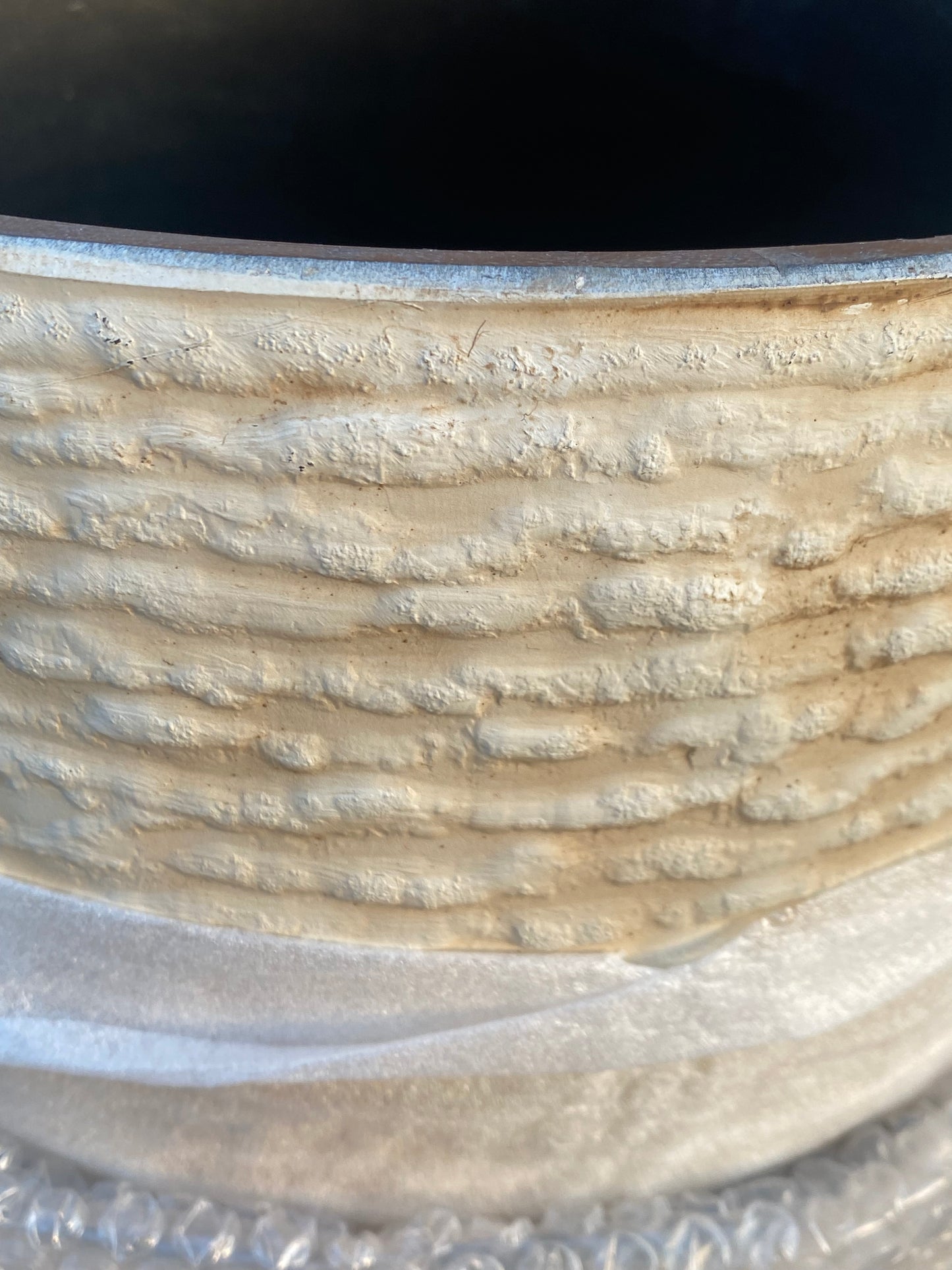 Set of 2 - New Worth 9 Gallon Tall Round Planters 14" Dia x 21" H, Beige
