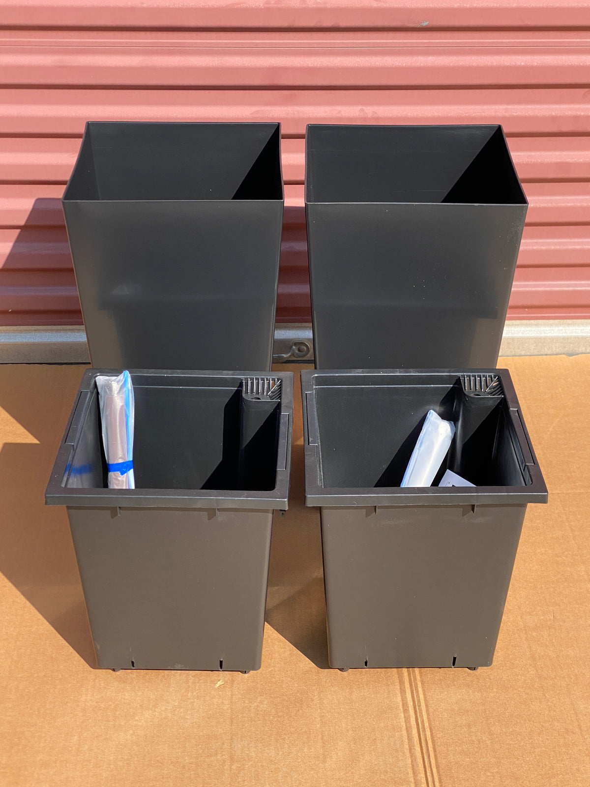 Set Of 2- New Garvee 23” Tall Outdoor Planter Flower Pots W/ Water Level Monitor