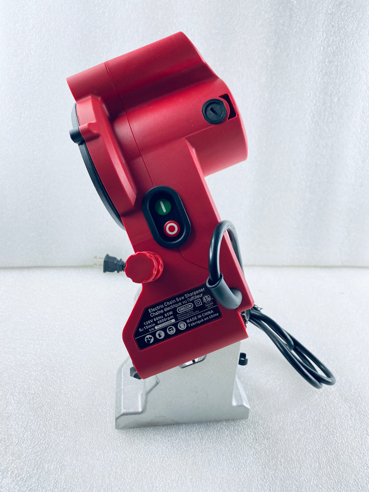Oregon Compact 120V Bench Grinder, Universal Saw Chain Sharpener, Red
