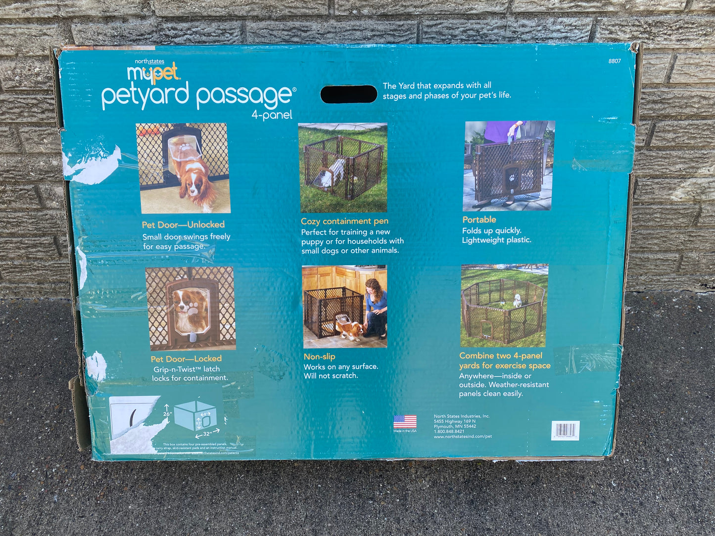 new Other - MyPet Petyard Passage 4 Panel In/Outdoor Folding Dog Playpen, Brown