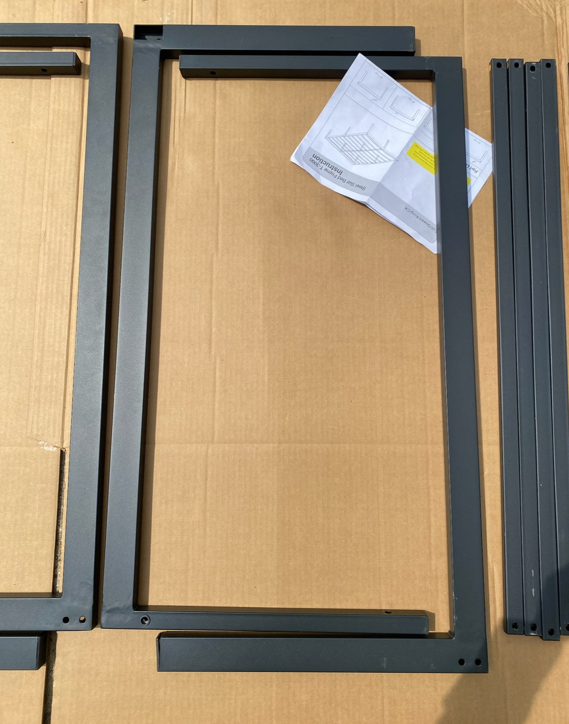 Olee Sleep 18” Black Heavy Duty Steel Slat Anti-Slip Platform Bed Frame,Cal King