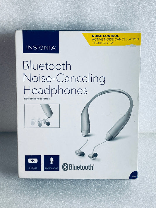 insignia Silver Bluetooth Noise-Canceling Wireless In-Ear Headset NS-CAHBTEBNC-S
