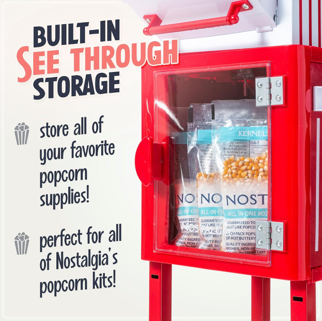 New Other Nostalgia Popcorn Maker Machine With Professional Cart & 2.5 Oz Kettle