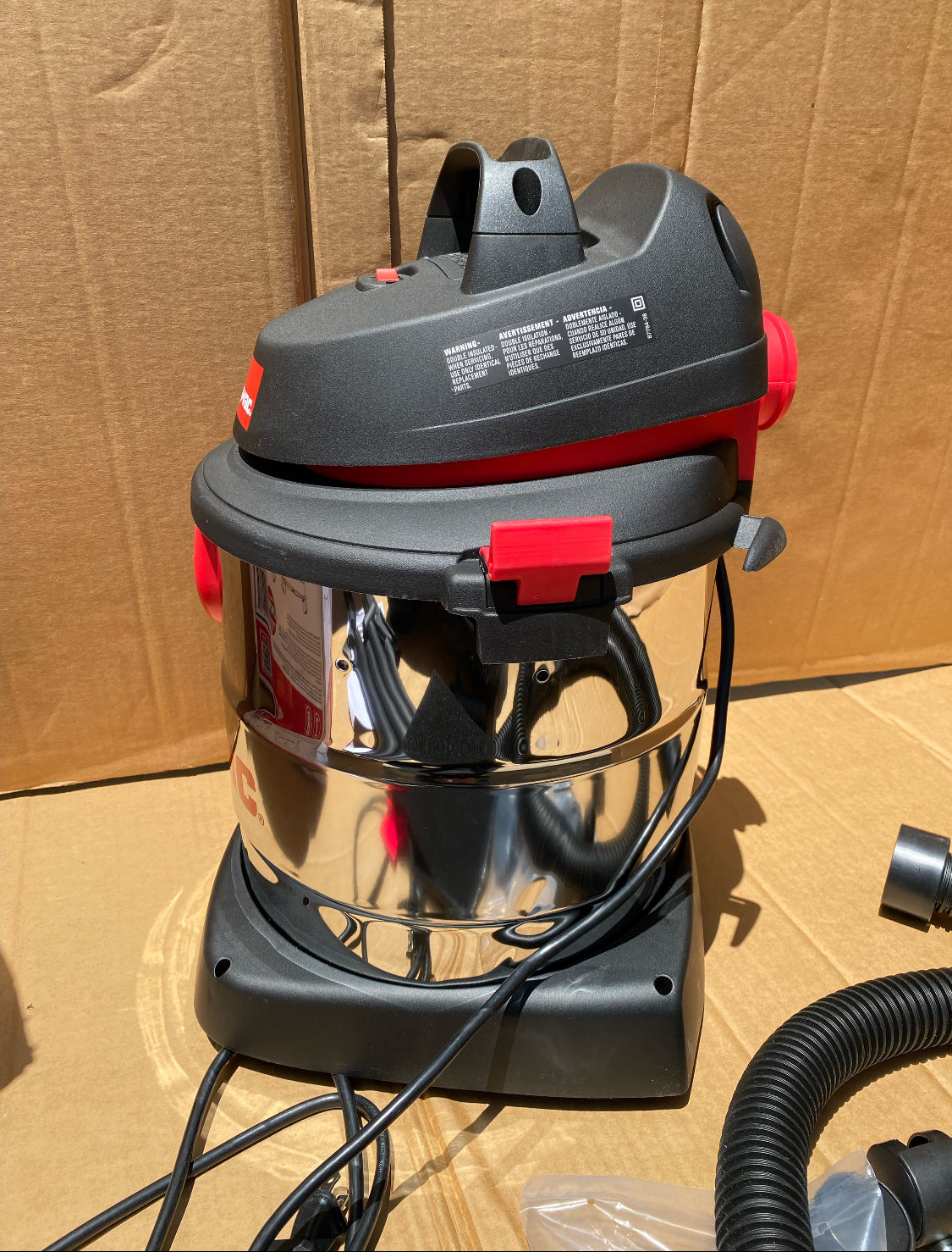 Like New Shop-Vac Wet/Dry 5 Gallon, 4.5 Peak HP Vacuum, Stainless Steel