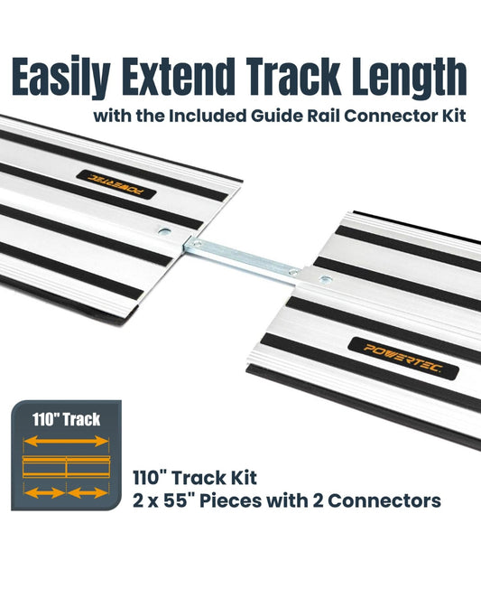 New Other POWERTEC 110” (2x55") Track Saw Guide Rail For DeWalt Track Saws