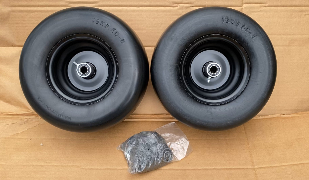 New Other 13x6.50-6 Flat Free Zero Turn Front Lawn Mower Tires & Wheels, Black