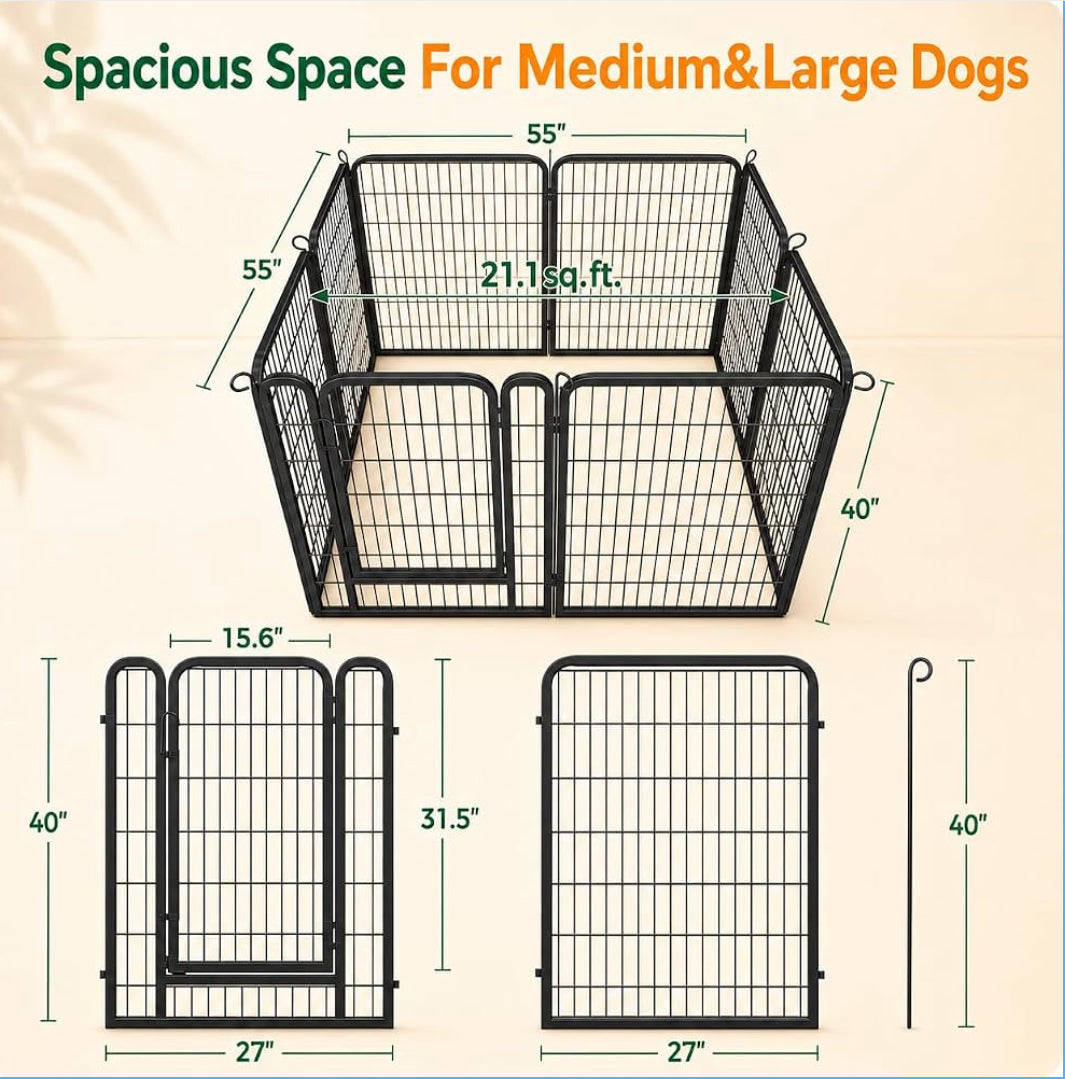New Other Yaheetech 40" 8 Panel In/Outdoor Portable Dog Playpen, Black