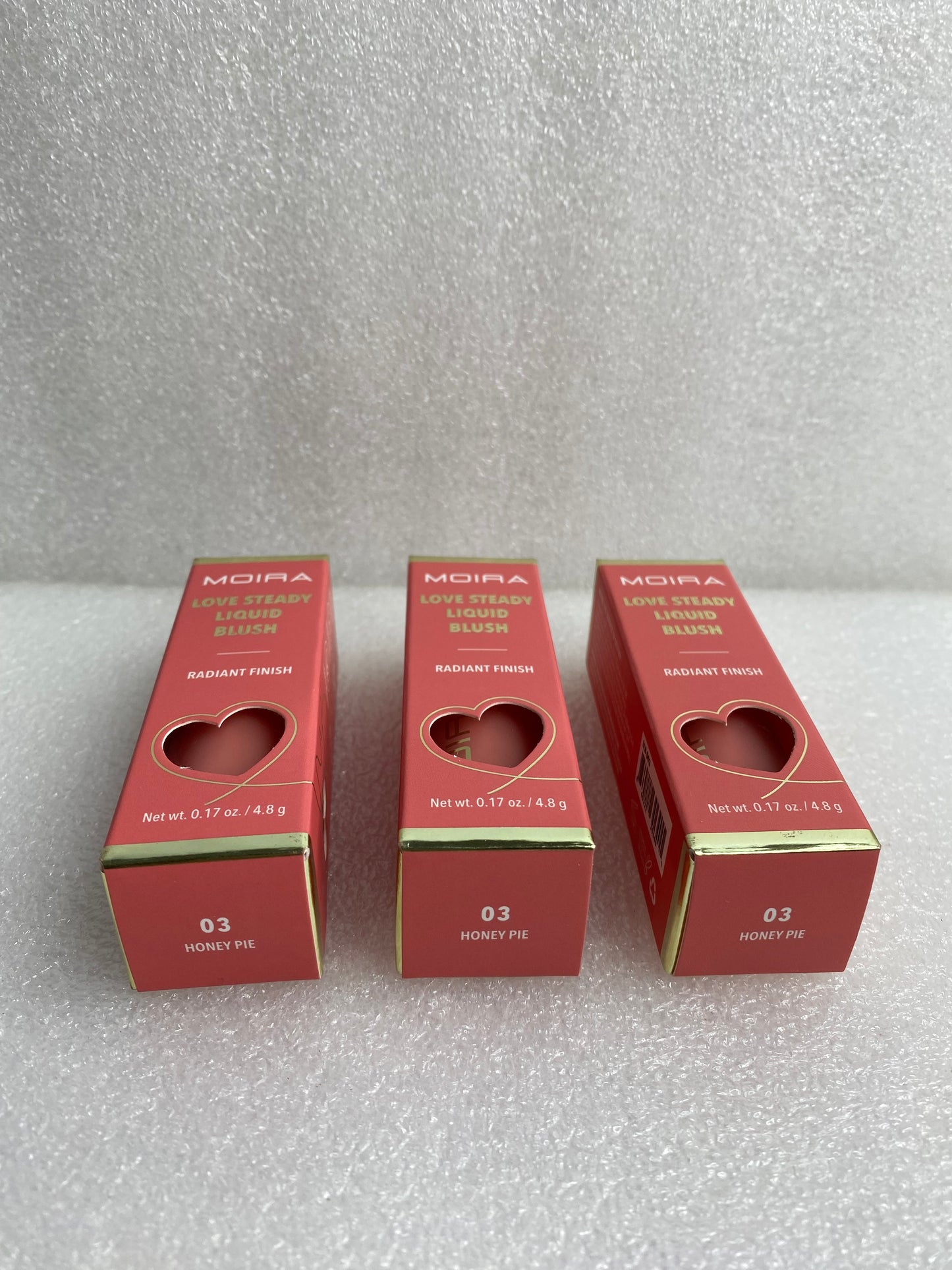 Lot Of 3 - New Moira Love Steady Liquid Blush Radiant Finish 03, 0.17 oz. Each