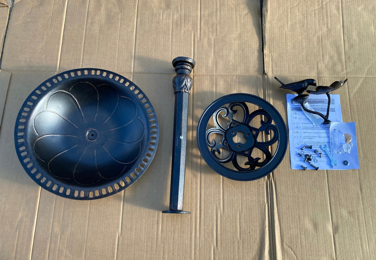 New Other Christopher Knight Home Anessa Aluminum & Iron Bird Bath, Shiny Copper