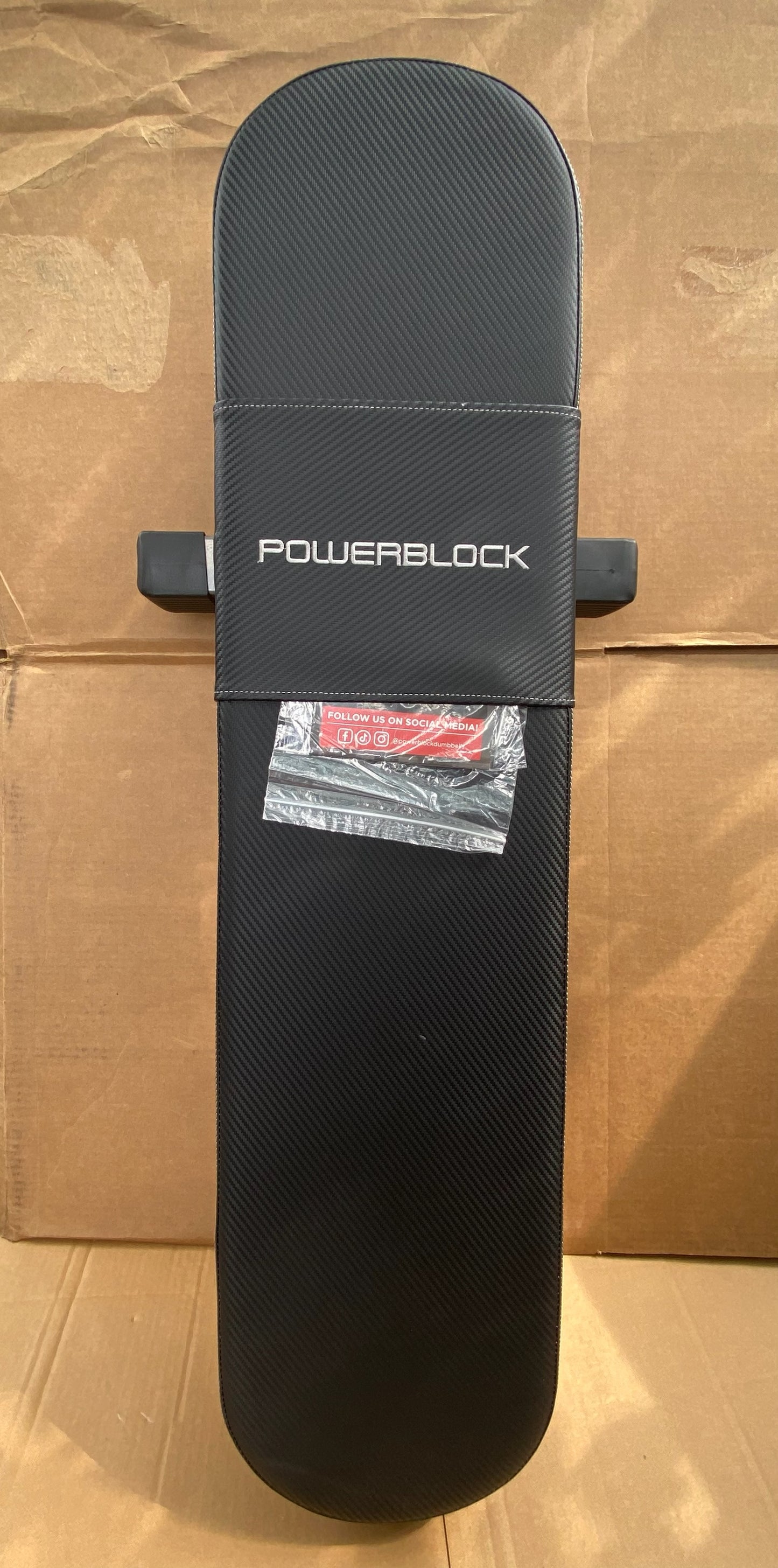 New Open Box POWERBLOCK Foldable Travel Workout Bench With Carry Handle, Silver