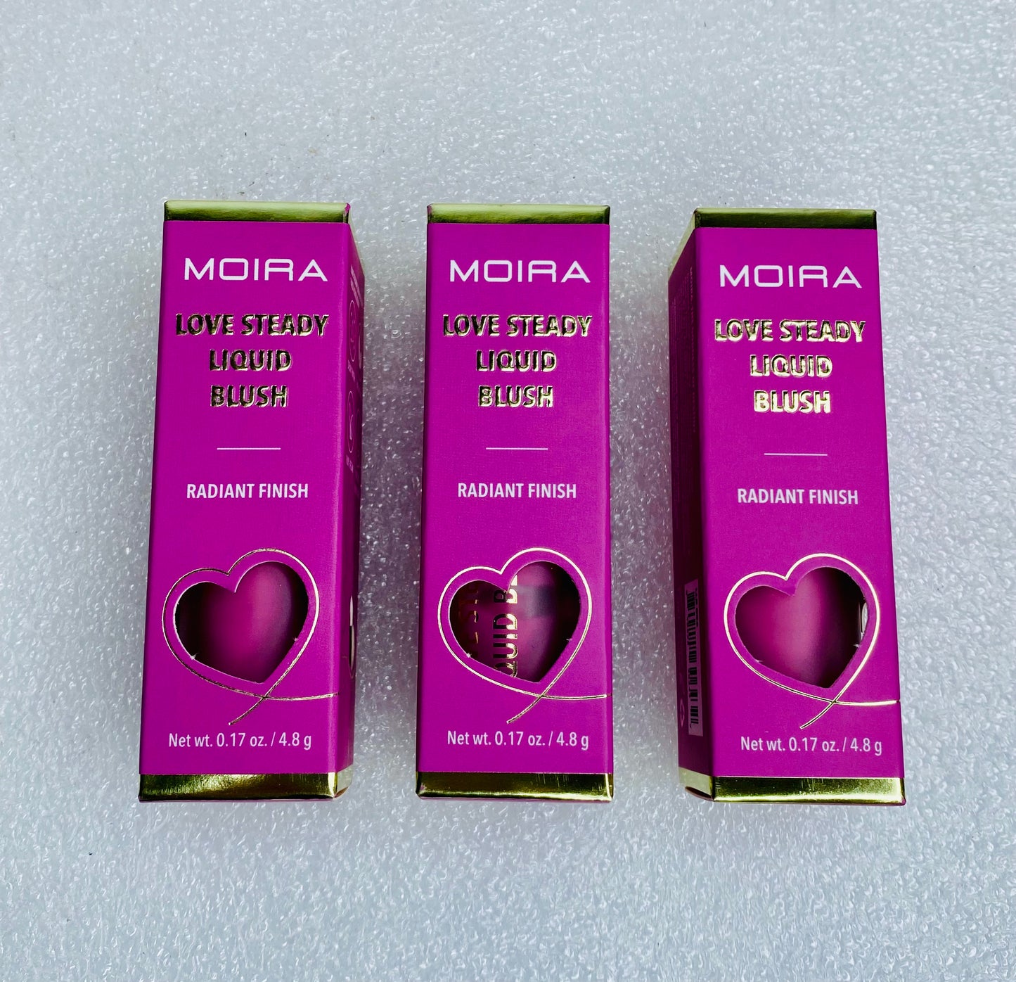 Lot Of 3-New Moira Love Steady Liquid Blush Radiant Finish 06, 0.17 oz. Each