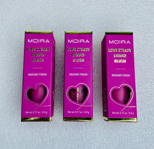 Lot Of 3-New Moira Love Steady Liquid Blush Radiant Finish 06, 0.17 oz. Each