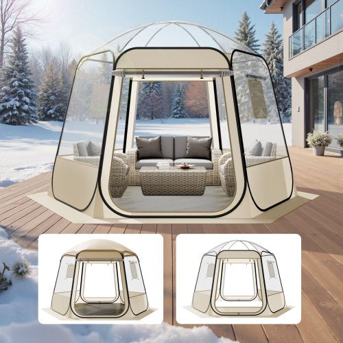 Like New VEVOR 10 x 9.2 ft Pop Up Clear Bubble Tent Waterproof & UV-Resistant