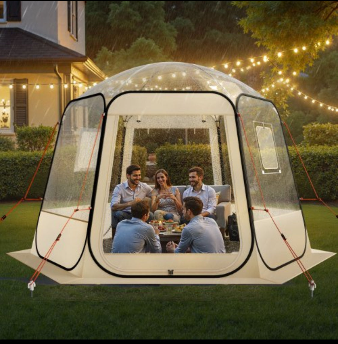 Like New VEVOR 10 x 9.2 ft Pop Up Clear Bubble Tent Waterproof & UV-Resistant