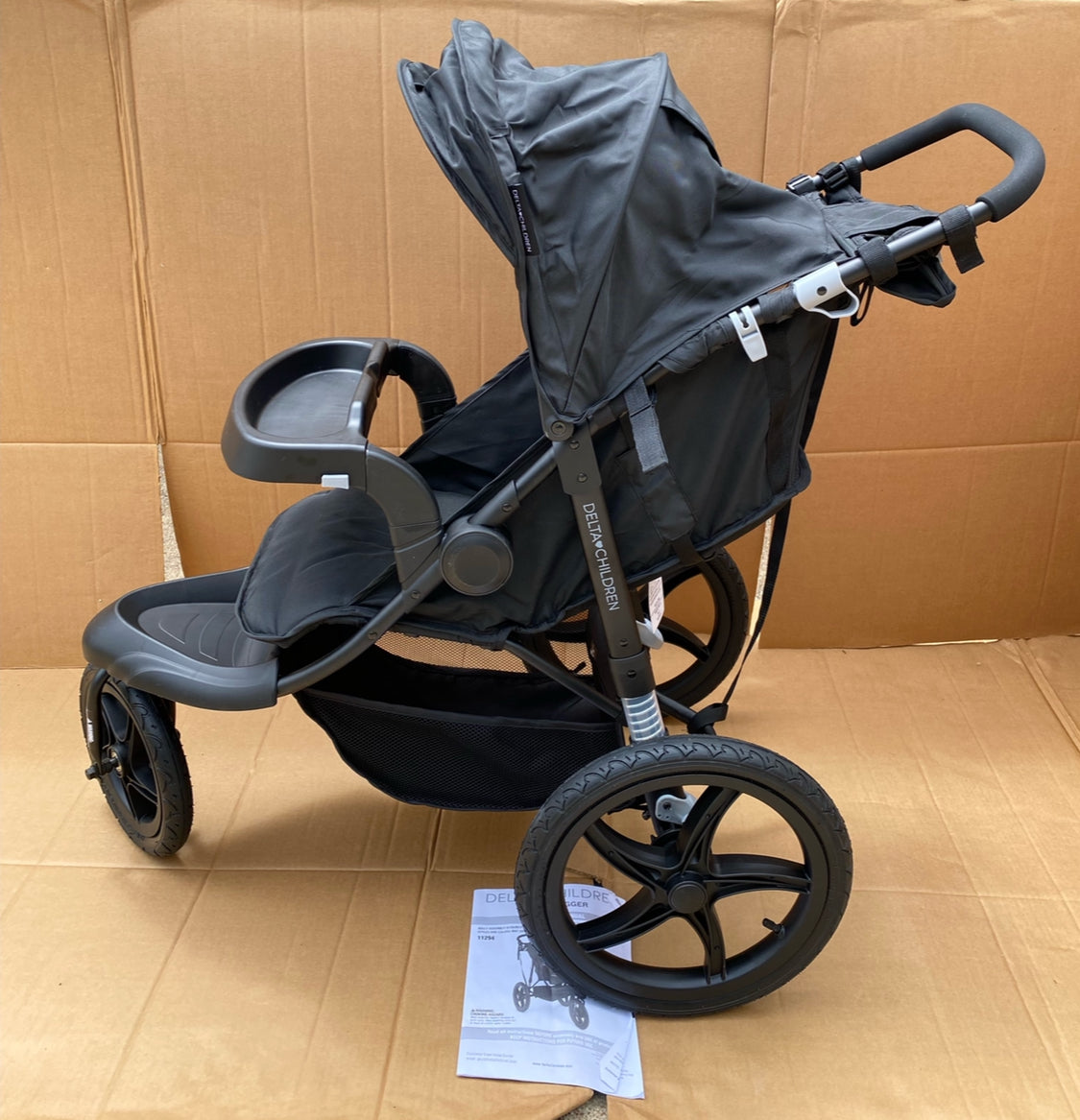 Like New Delta Children Apollo Jogging Stroller W/ Shock Absorbing Frame, Black