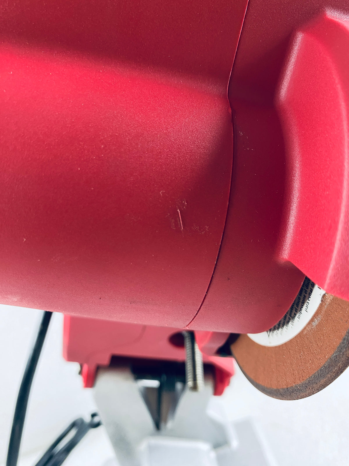 Oregon Compact 120V Bench Grinder, Universal Saw Chain Sharpener, Red