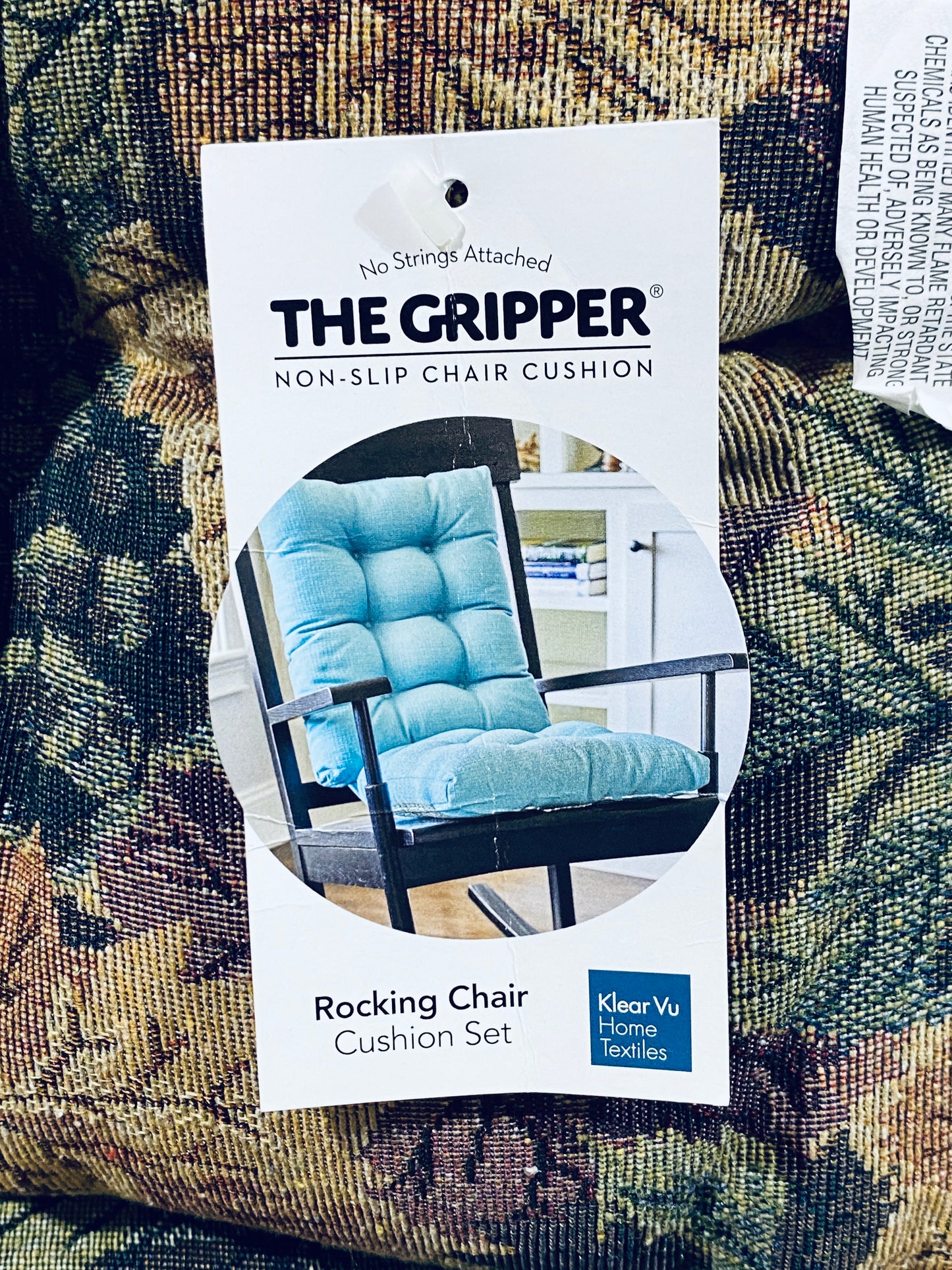 #86 - New - Klear Vu Home Textiles The Gripper Non-Slip Rocking Chair Cushion Set - (IN COLOR AS SHOWN)