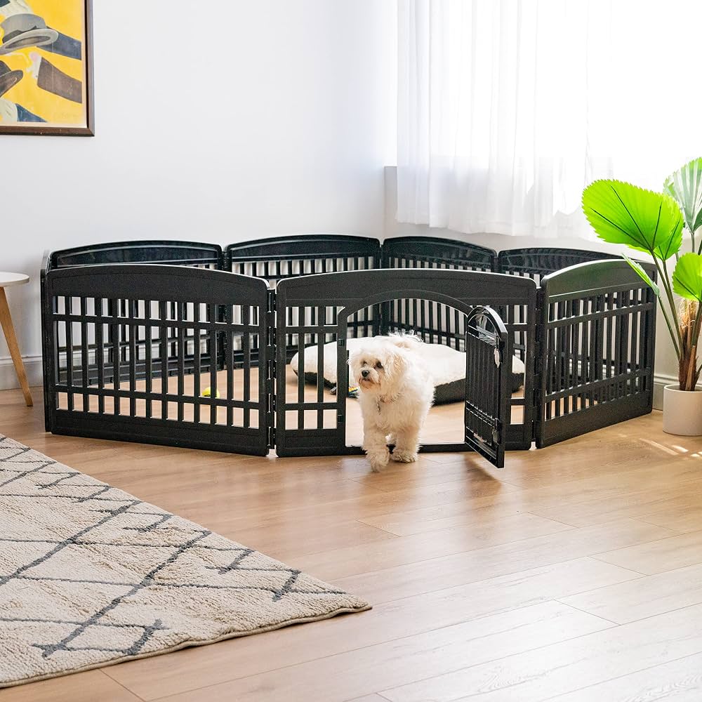 New Other IRIS USA 24” 8-Panel Pet Playpen Enclosure, Black