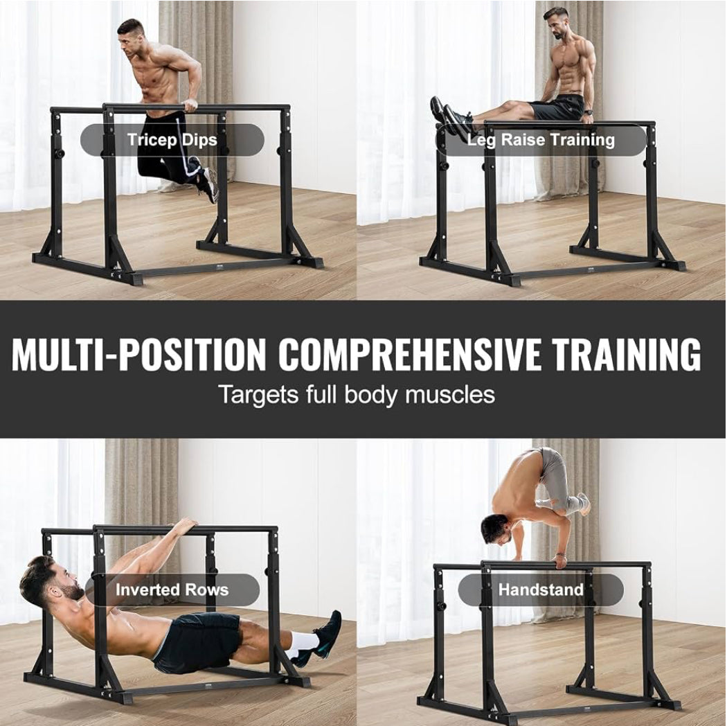 New Other VEVOR 800lb Capacity Heave Duty Dip Bar Stand With Adjustable Height