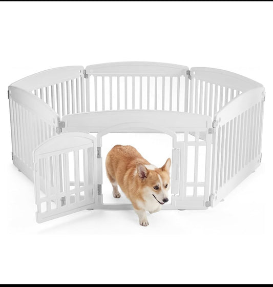 New Other NEWBULIG 6 Panel 24” Plastic In/Outdoor Dog Playpen W/ Secure Locking