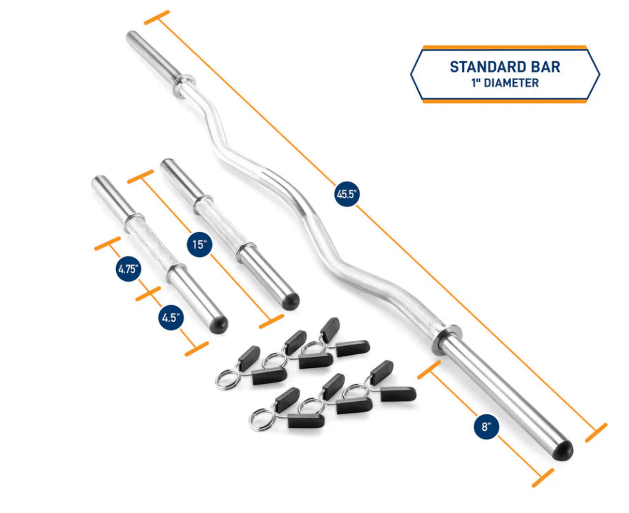 New Other (4) 10lb., (4) 5 lb. Weights, (4) Dumbbell Bars & (1) Curl Bar
