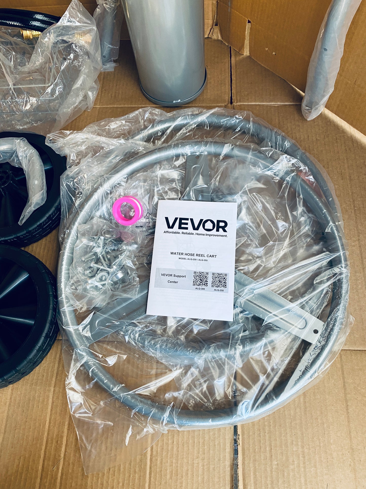 New Open Box VEVOR Water Hose Reel Cart, Holds Up to 300ft Hose With 4 Wheels