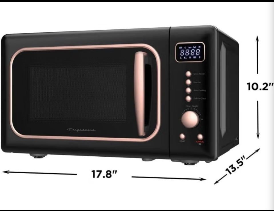 New Open Box Frigidaire Retro Microwave 0.7 Cu. Ft. Compact 700W - Black Pink