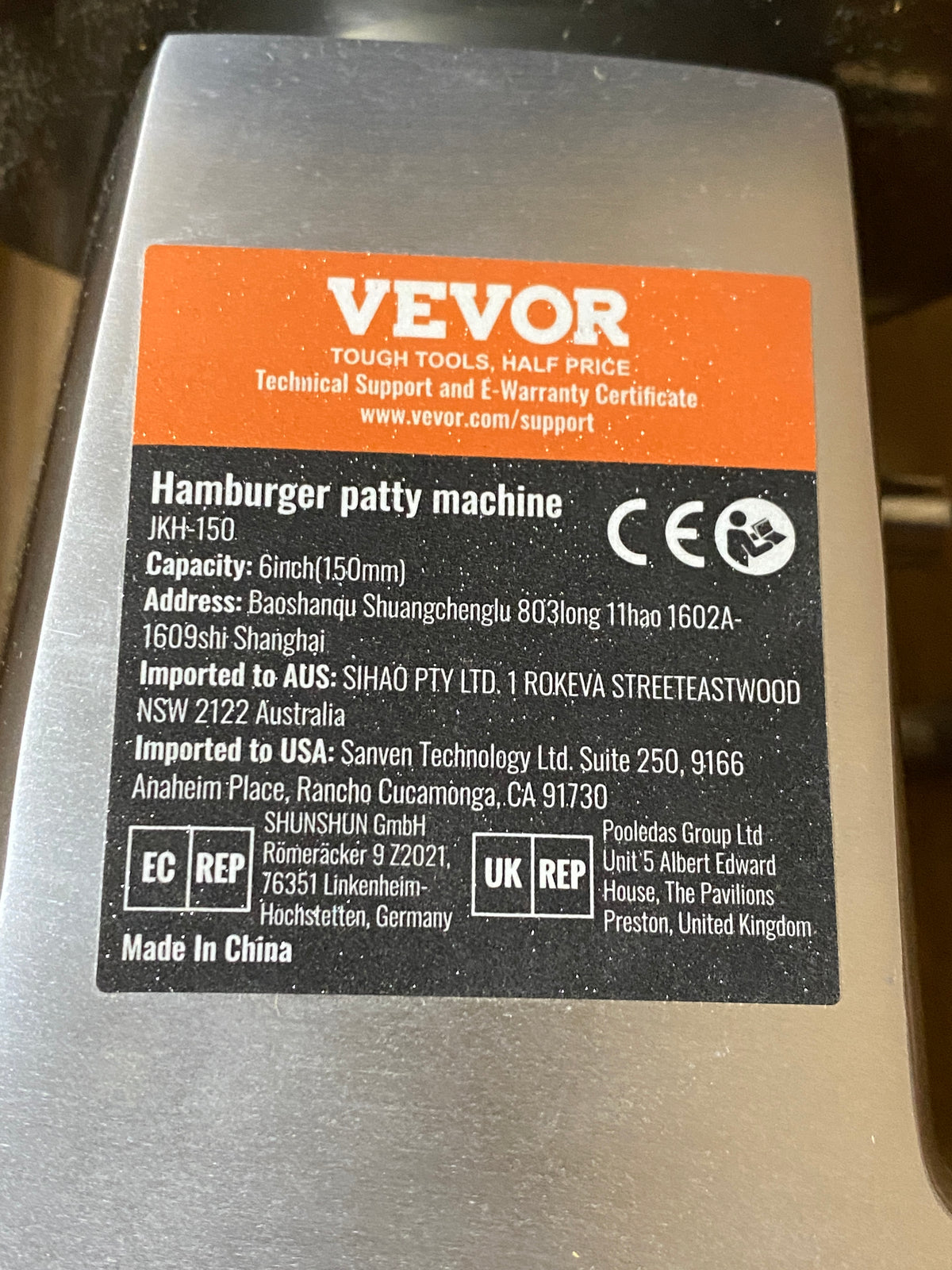 New Other VEVOR Commercial 6 Inch Burger Patty Maker, Heavy Duty Press Machine