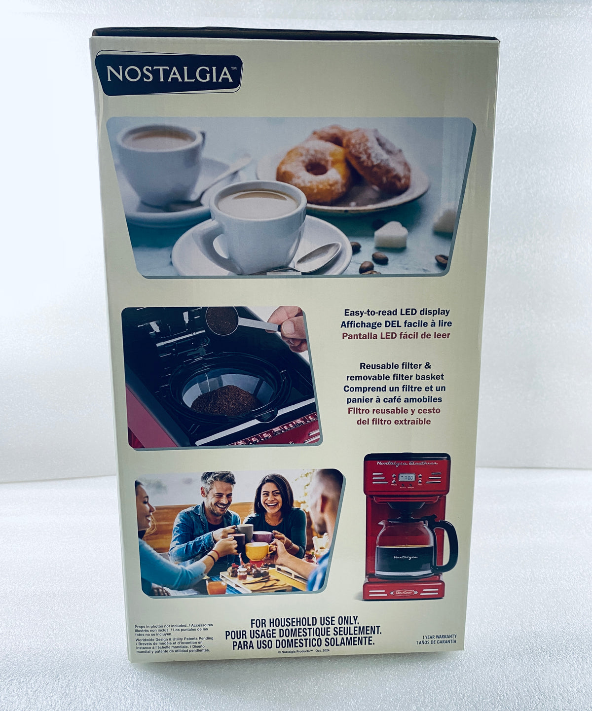 New Open Box Nostalgia Retro 12-Cup Programmable Coffee Maker With LED Display
