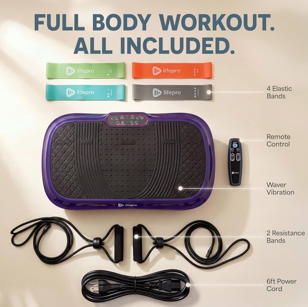 New Other Lifepro Waver Vibration Plate Exercise Machine With 99 Speeds, Purple