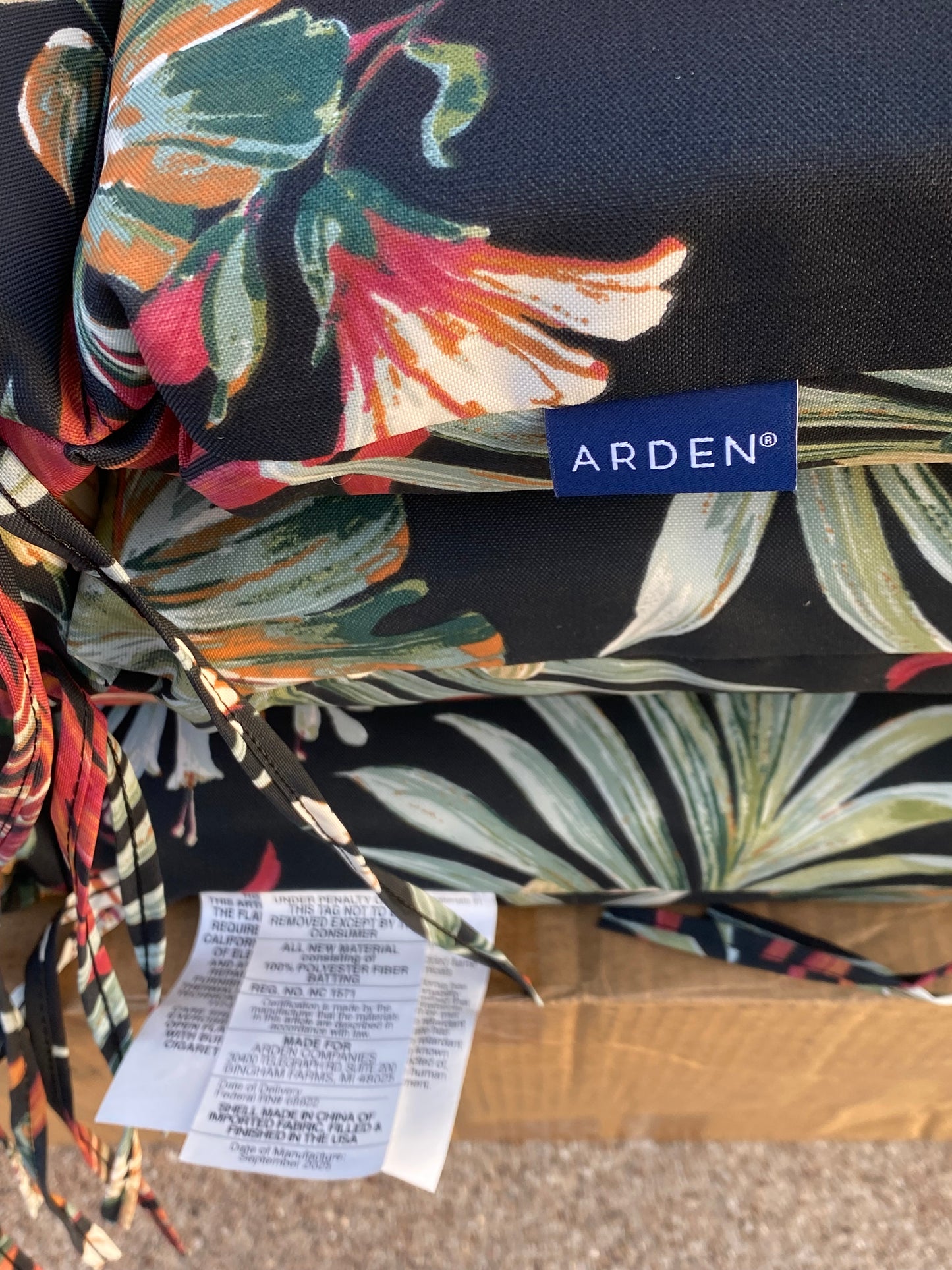 Set Of 4-New Arden 20”x44” Outdoor Patio Dining Chair Cushions, Simone Tropical