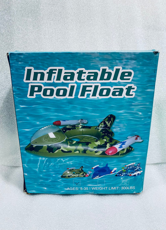 #70 - new Inflatable Pool Float, Weight Limit 300lbs Camo Ship W/Missles- (READ) - (IN CONDITION AS SHOWN)