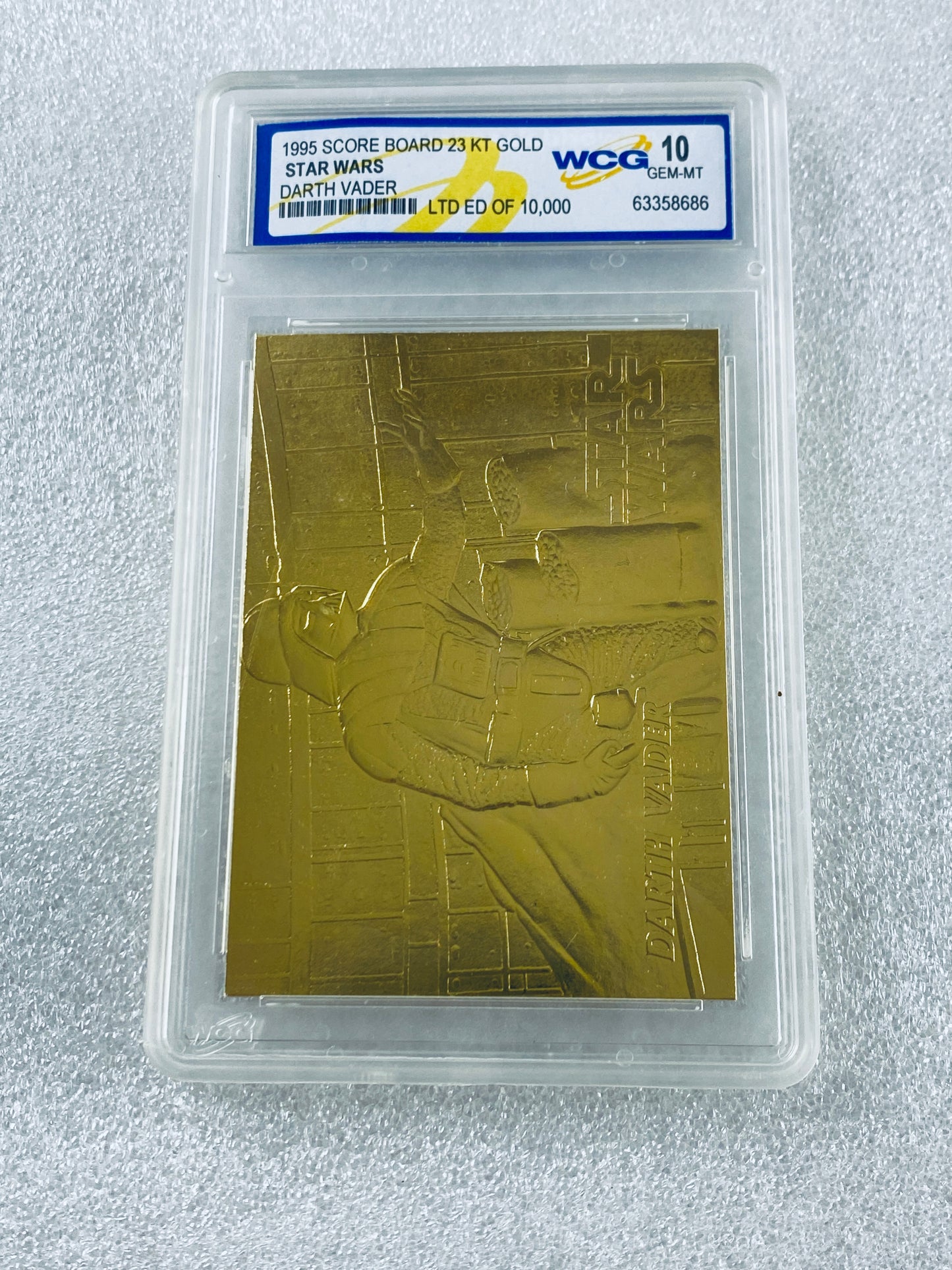Lot Of 2-Star Wars 1995 23KT Gold Millennium Falcon&Darth Vader 10 GEM-MT Cards