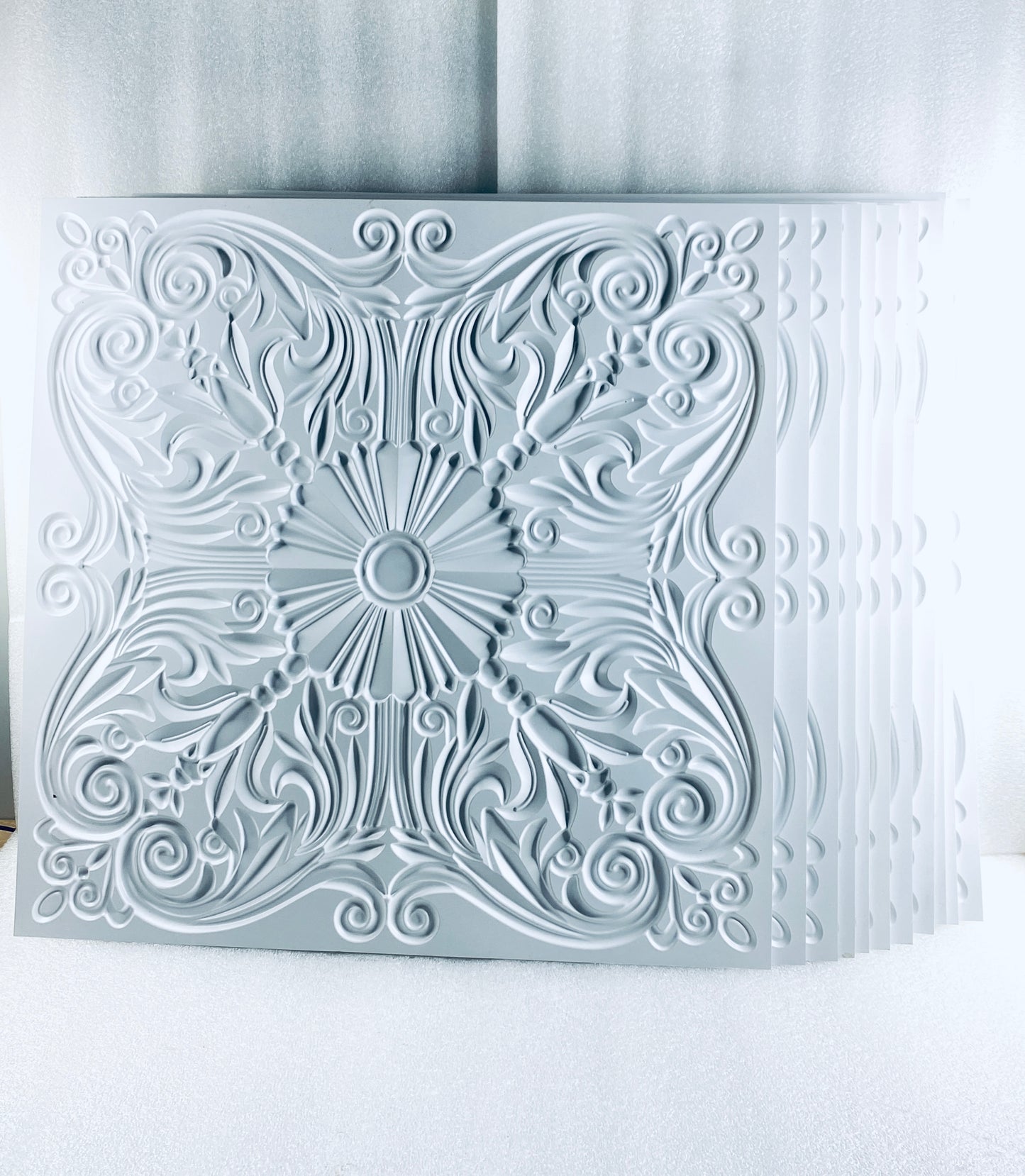 Set Of 12 - New Other Art3d Decorative 2' x 2' Spanish Floral Ceiling Tiles, White
