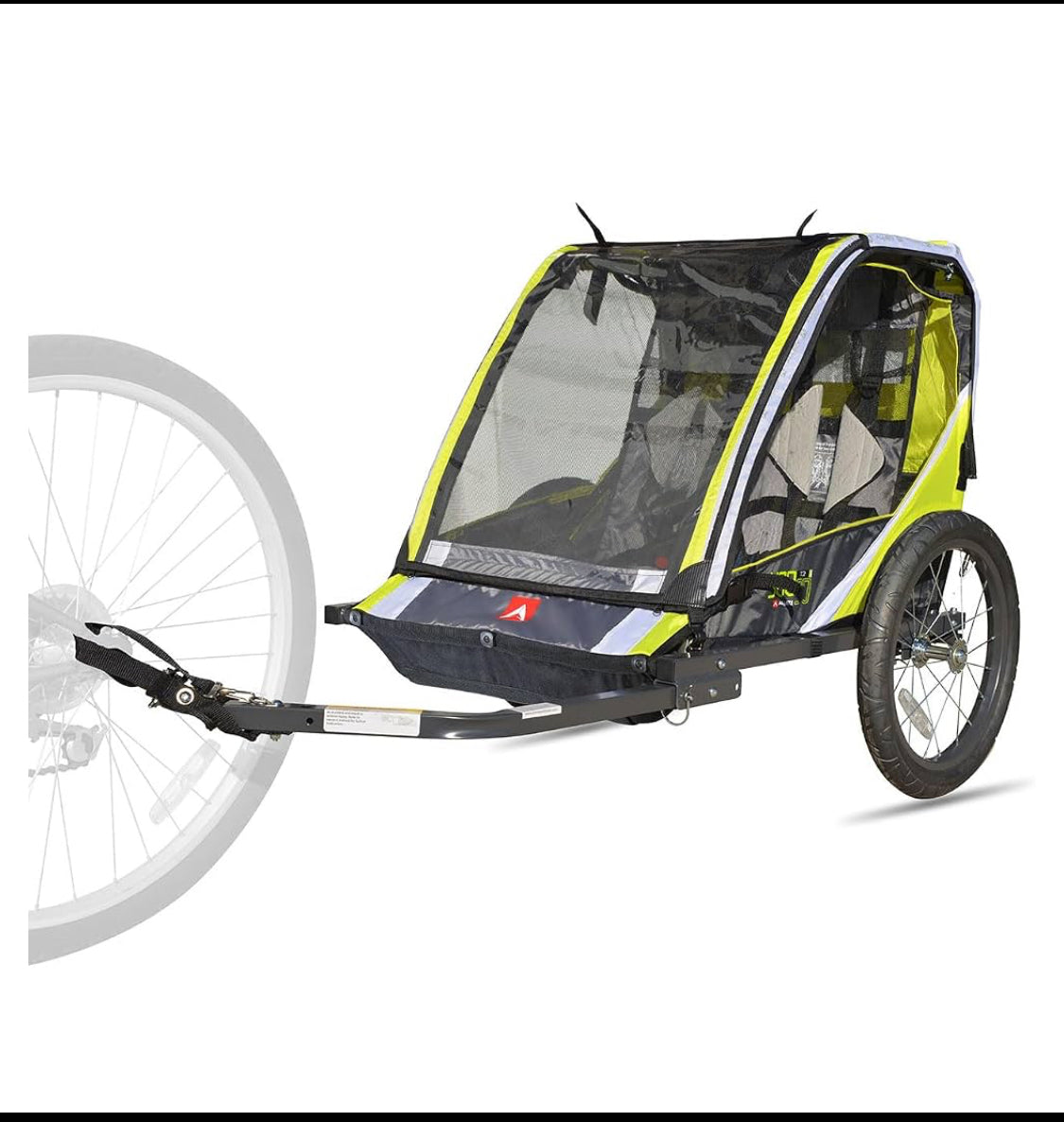 Allen Sports Deluxe Steel 2 Child Bike Trailer, Green