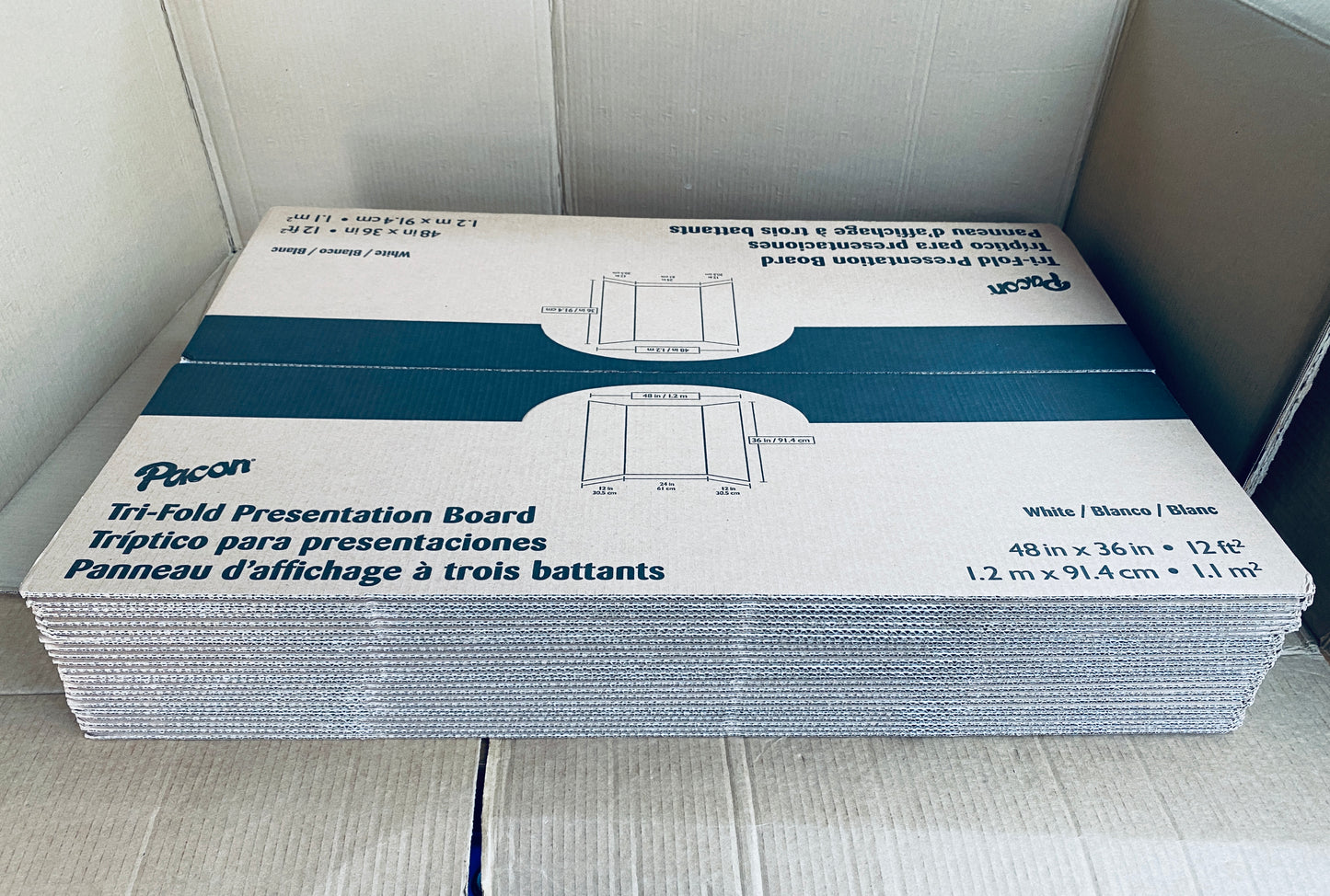 Set Of 24 - New Other Pacon Spotlight White Headers Corrugated Presentation Boards