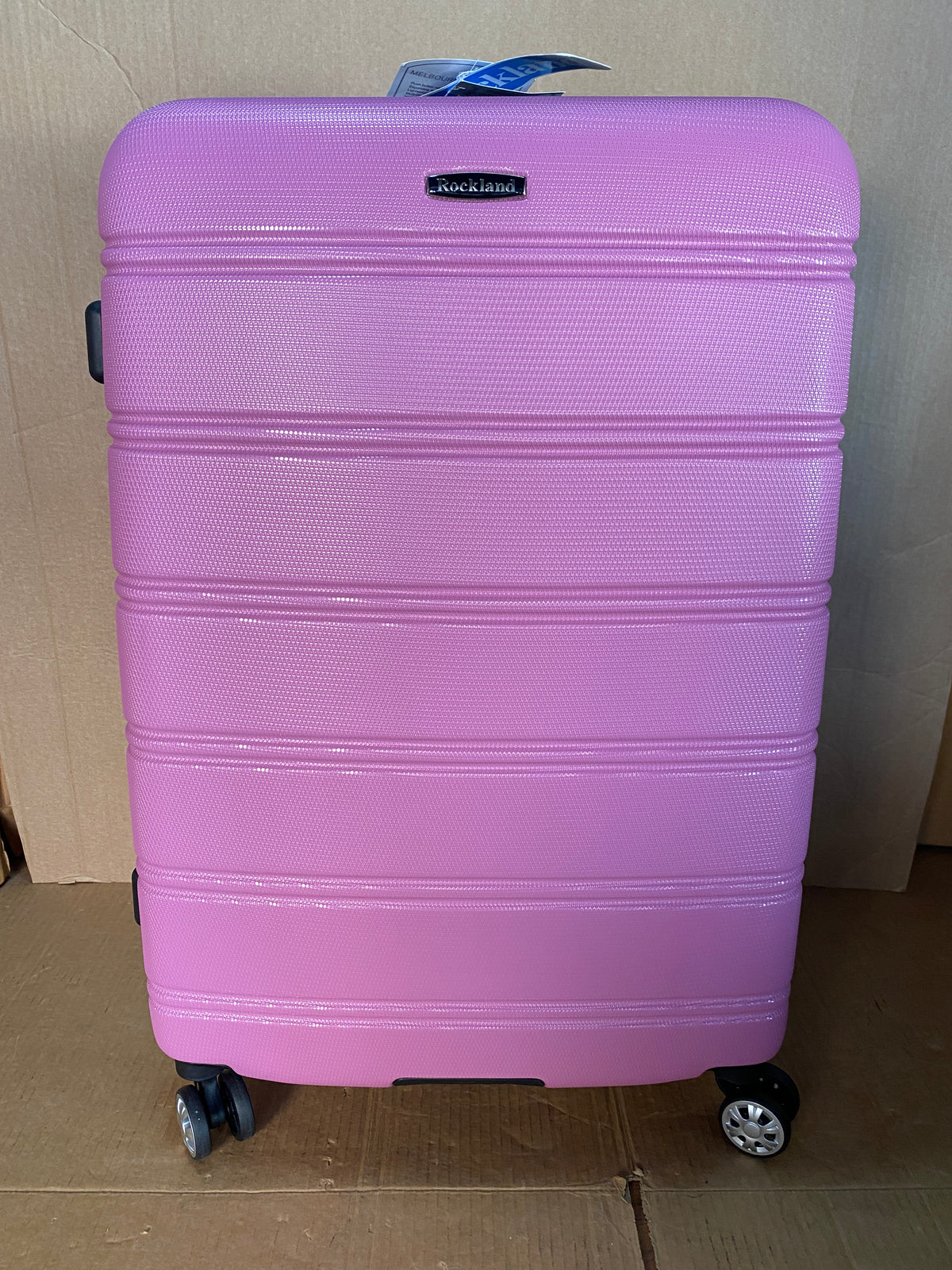 Set Of 3 - New Open Box Rockland Melbourne Expandable Spinner Wheel Luggage Set