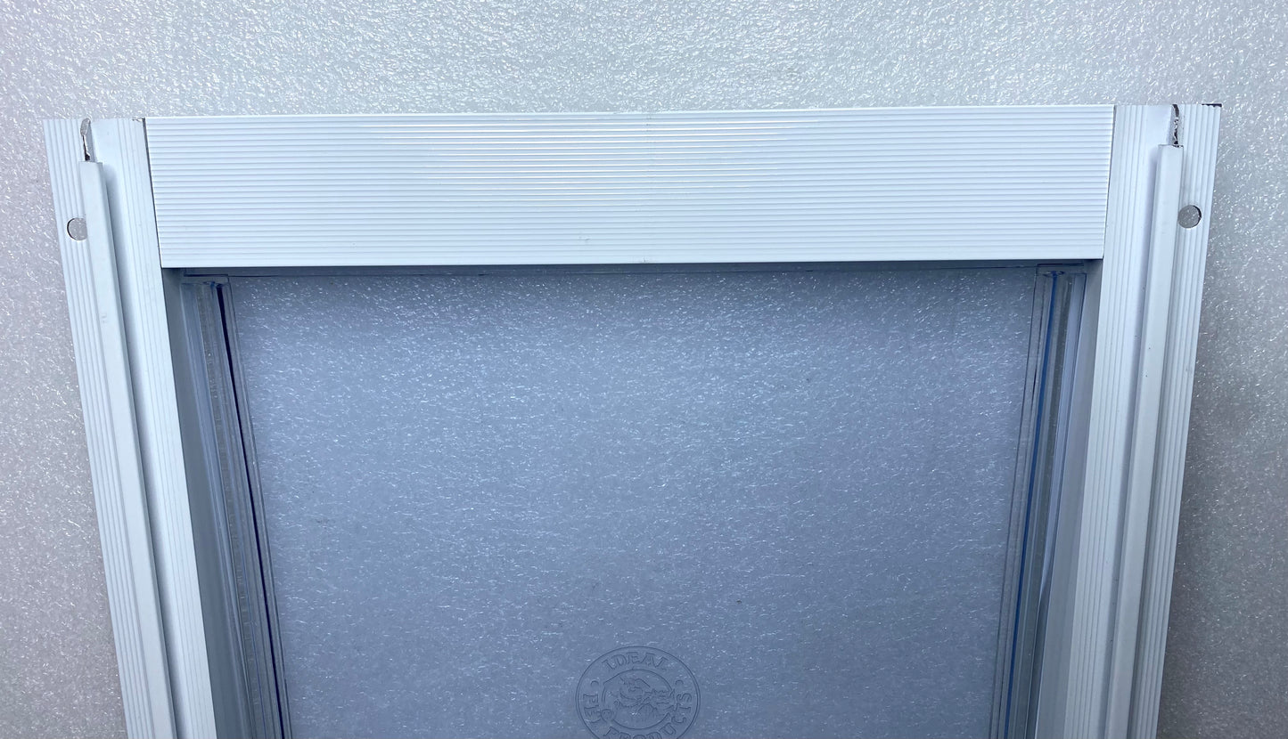 ideal Pet Products Screen-Guard Pet Door Large Flap Size 10 1/2” x 15”, White