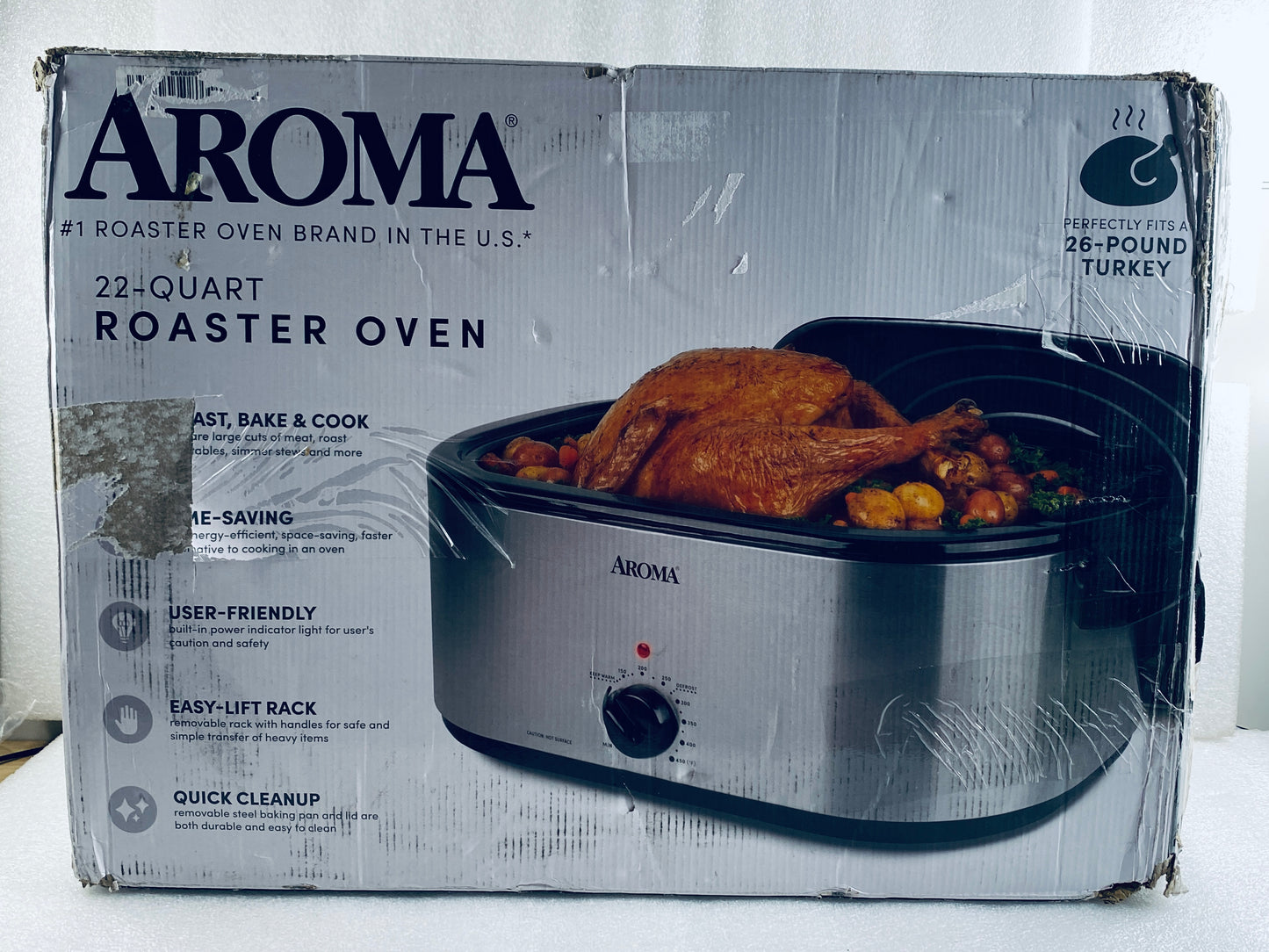 New Other AROMA 22Qt. Roaster Oven With Self Basting Lid, Stainless Steel