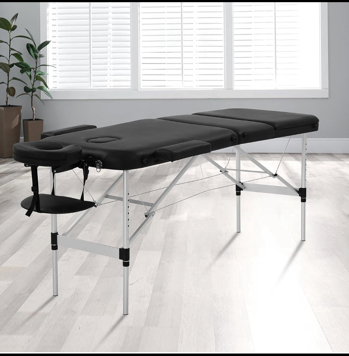 New Procosia 73” Height Adjustable/Foldable Aluminum Massage Table Bed, Black