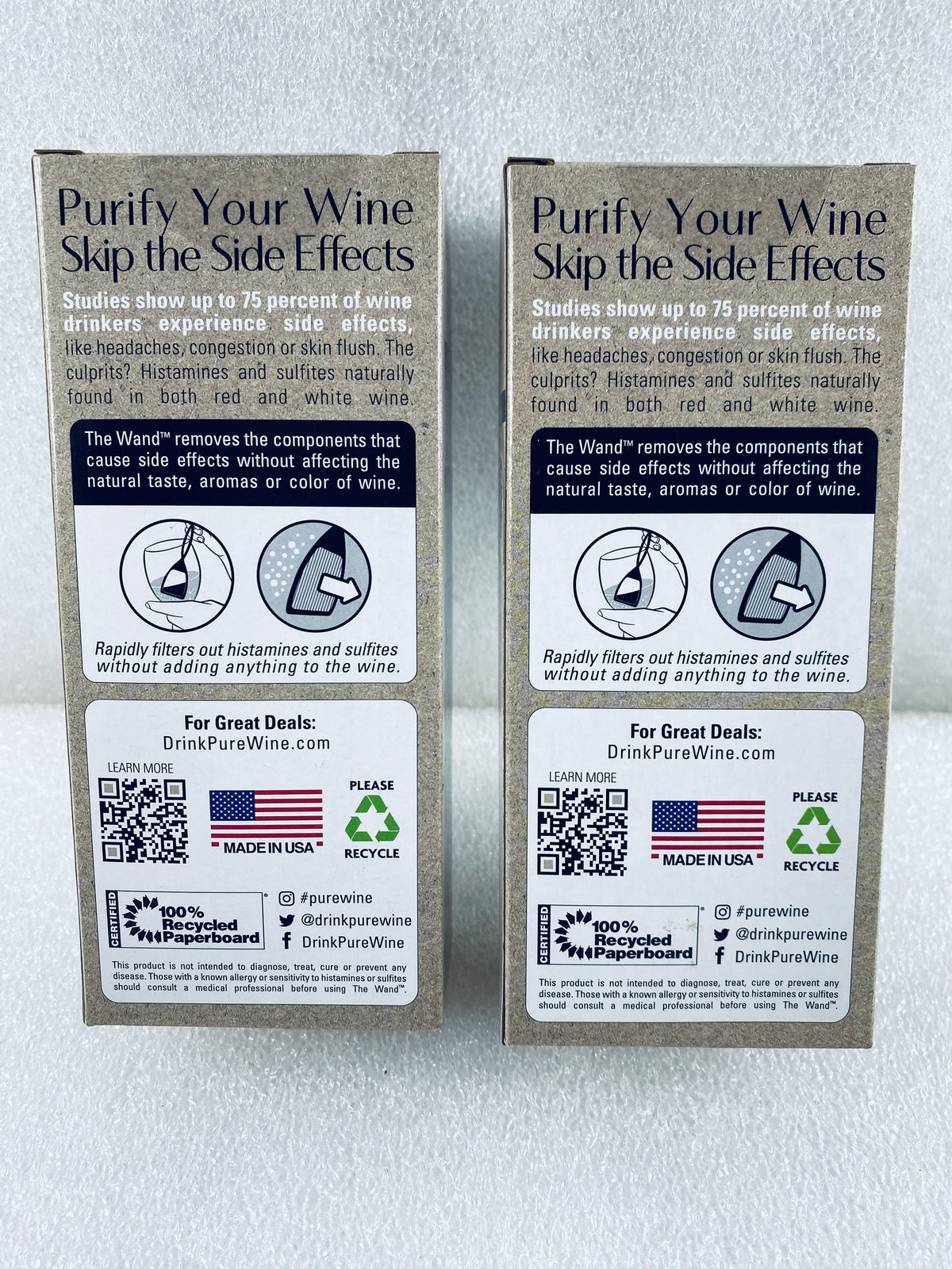 Set Of 16 - New PureWine The Wand ECO-FRIENDLY Wine Purifier 8-Pack Each, White