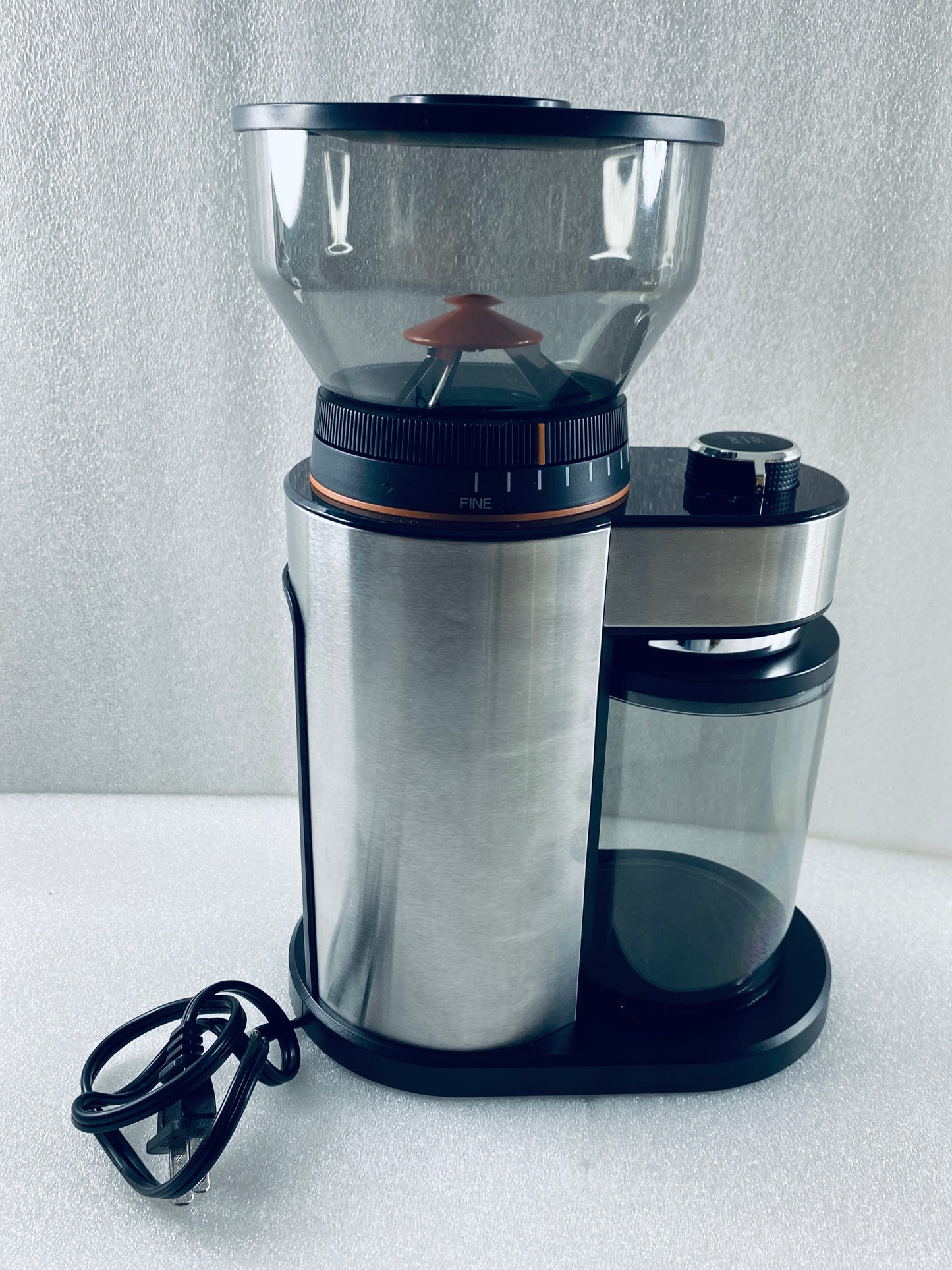 KRUPS Flat Burr Coffee Grinder 18 Settings 2-20 Cups, Black/Stainless Steel