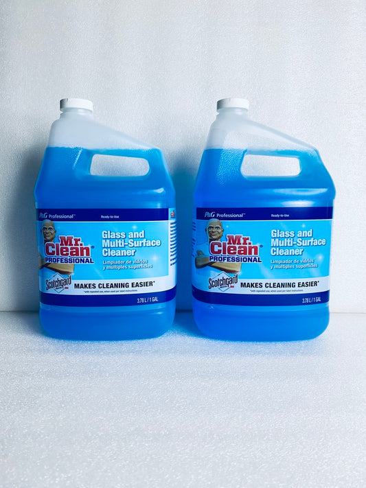 Lot Of 2-New Mr. Clean Professional Glass & Multi-Surface Cleaner W/ Scotchgard