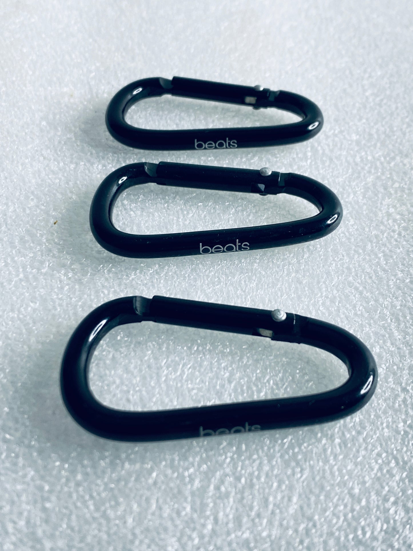 lot Of 3-Beats by Dre Carabiner Belt Bag D Ring Keychain Snap Hook Hanger, Black