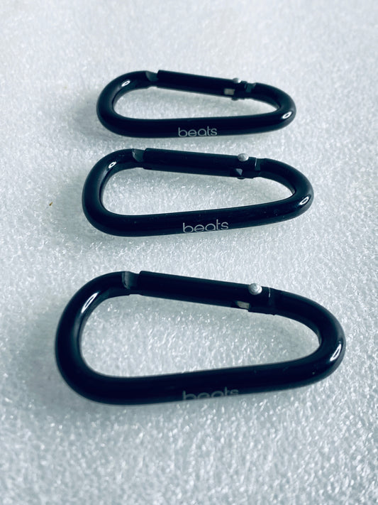 lot Of 3-Beats by Dre Carabiner Belt Bag D Ring Keychain Snap Hook Hanger, Black